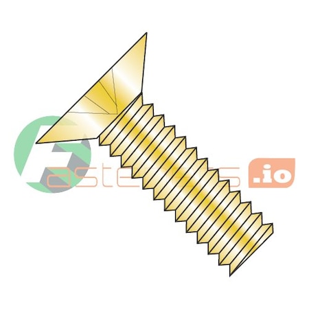 Newport Fasteners #8-32 x 3/8 in Phillips Flat Machine Screw, Zinc Yellow Steel, 10000 PK 949114